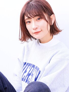 ドロップ(drop) 大人ガーリー外ハネミニボブ×ピンクカラー〔表参道青山/drop〕