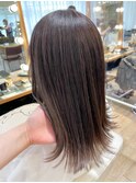 透け感パープルベージュ 切りっぱなし