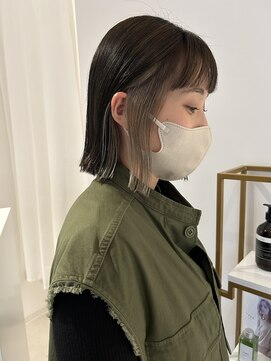 コト 福井大和田店(coto) 福井　大和田　切りっぱなしボブ　インナー　ベージュカラー