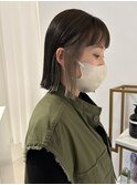福井 大和田 切りっぱなしボブ インナー ベージュカラー