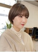 30代40代50代/丸みショート/クビレ/前髪あり/ブラウン/表参道