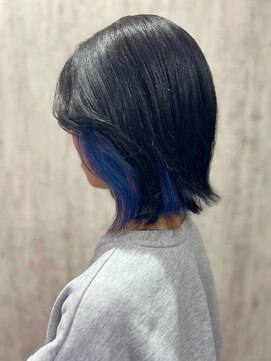 テトテ 門戸厄神店(tetote) 【tetote門戸厄神/村山】ブルーイヤリングカラー / 黒髪ボブ