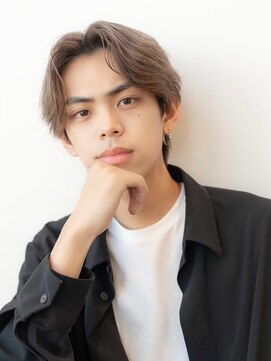 イオ 本厚木(io) センターパートメンズバレイヤージュウルフ短髪モテ髪