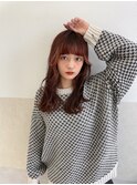 大人女性◆艶レイヤー前髪ピンクベージュ 髪質改善 縮毛矯正