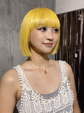 アンサム 下北沢店(UNSOME) ぱつっとボブ/イエローカラー/ブリーチカラー
