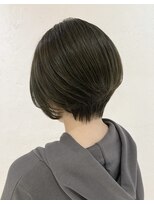 アロマ ヘアー ルーム 新宿店(AROMA hair room)&nbsp;斜めバングデザインカラーグレージュカラーハイライト/新宿西口