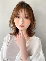 美髪ワイドバングイメチェンミディアムレイヤーa