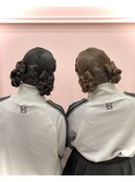 立体リボン×ツインお団子♪