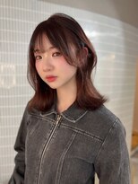 ボタン ハカタ(VOTAN hakata)&nbsp;【前田七音】ワインレッド/くびれ巻き/顔まわりカット