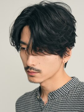 フィフス 渋谷(fifth) 渋谷大人フェザーパーマメンズカットセンターパート社会人緩め