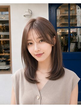ミリール (Mireel) 大人女性の艶髪ストレート/まろやかブラウン/顔まわりカット