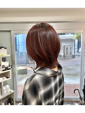 ル ジャルダン 戸塚店(le jardin) 大人可愛い艶感ブラウンのくびれレイヤーボブ