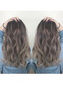 ミルキーベージュ×ハイライト×ウェーブ