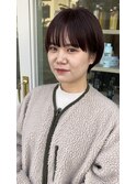 奥行きショートコンパクト丸みショート/暖色系暗色,襟足スッキリ