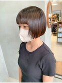 切りっぱなしボブ、ぷつっとボブ、パッツン前髪、ミニボブ