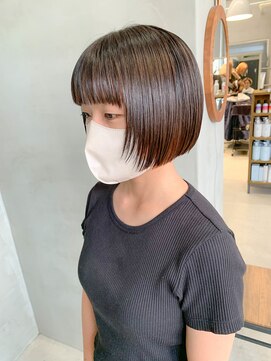 テトヘアー(teto hair) 切りっぱなしボブ、ぷつっとボブ、パッツン前髪、ミニボブ