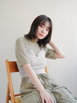 ムク 甲府(muku.) 前髪/マチルダボブ/ピンクベージュインナー/グレージュ[甲府駅]