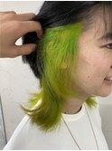 20代30代ライムグリーンインナーイヤリングカラー【上野】