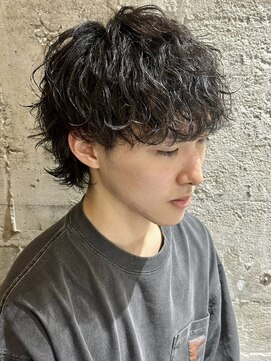 ニアウ 伊勢崎連取店(Niau) 波巻きスパイラルパーマメンズマッシュウルフヘアメンズパーマ