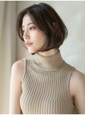 ★グレージュデザインカラーハッシュカットツートンカラーボブ