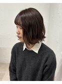 〇切りっぱなしボブ似合わせニュアンスグレージュカラー