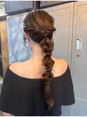 編みおろし ヘアアレンジ
