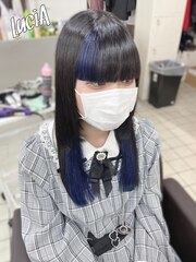 レミー100%/54cm】シールエクステ×黒髪×インナー×地雷系：L253769575