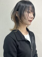 リラス 博多(rilas)&nbsp;ミディアムウルフ　ダブルカラー　ブリーチ　レイヤー