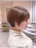くびレイヤーボブルフネビージュ小顔ワンレンこなれミディ