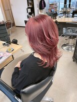 ヘアースパ ノッシュ 博多千代店(Hair Spa Nosh)&nbsp;コーラルピンク×ウルフスタイル