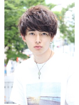 ネイビー(NAVY) スタイリング簡単 シアオーバーマッシュ ゆるめパーマ