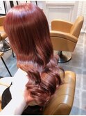 エアリーロング×ピンクベージュ×美髪［髪質改善/縮毛矯正］