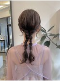 20代30代大人可愛いお呼ばれスタイル編みおろしツイン
