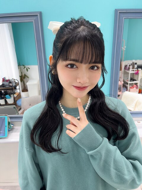 ハーフアップ ヘアセット ヘアメ アイドル