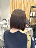 切りっぱなしボブエアリーロング美髪ピンクブラウン《二子玉川》