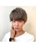 メンズマッシュショート/ツーブロック/韓国ニュアンスパーマ