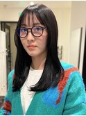 シースルーバング 艶感 ダークアッシュ 美髪【天神/今泉】