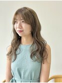大人美人艶カラーベージュ小顔カット透明感レイヤーロング