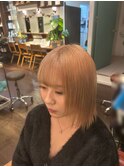 暖色ベージュ×顔周りレイヤー「ブリーチ/髪質改善/金沢文庫駅」