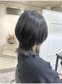 ○中性ウルフカットロングウルフレイヤーカット顔まわり表参道