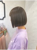 オリーブグレー/ボブ/顔周り/小顔/レイヤー/髪質改善/縮毛矯正