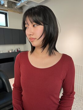 ハッシュカット/ミディアムレイヤー