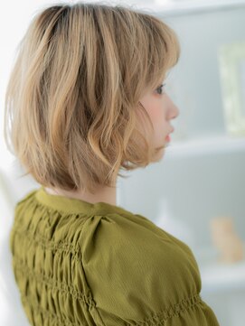 カバーヘア 上尾西口店(COVER HAIR) ★シャンパンベージュハイトーンカラープードルボブ10代20代★2