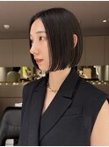 オリーブグレージュ/透明感カラー/レイヤーカット/ボブ/恵比寿駅
