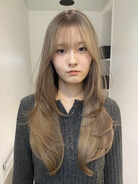 サンクプロジェクト(cinq PROJECT) ヘーゼルモカラテベージュブラウンミディアムハッシュカット原宿