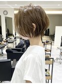 40代50代60代小顔前下がりショートボブ白髪ぼかし【伊波】★