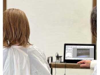 ナップヘアー 春日部店(nap hair)の写真/顕微鏡で毛髪診断する髪質改善縮毛矯正、また縮毛矯正での特許も取得、艶と柔らかさでしっかり伸びる☆