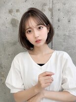 シー バイ ロンド 新宿(Sea by Lond)&nbsp;ワンホンレイヤ ー×ダークブルー[デジタルパーマ/ボブ/韓国]