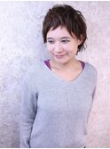 福山市　ショートヘア　人気Ｃａａｒｙアシンメトリー斜めバング
