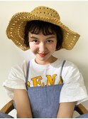 ミニボブ×前髪パーマ